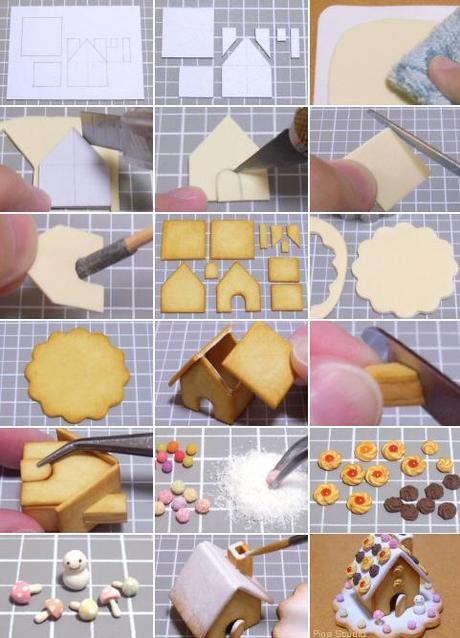 Tuto fimo : Maison en pain d’épice en pâte polymère bijoux gourmands
