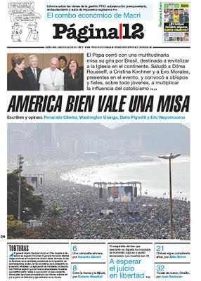 Trois millions de fidèles, quatre chefs d'Etat et demi et des chaussons de bébé, ça fait du foin dans la presse argentine [Actu]