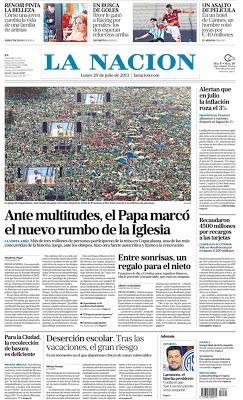Trois millions de fidèles, quatre chefs d'Etat et demi et des chaussons de bébé, ça fait du foin dans la presse argentine [Actu]