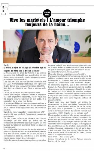 Vive les Mariées ! Vive les mariés ! (Mon billet pour Friendly Mag) friendly mag,jean-luc romero,politique,homosexualité