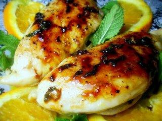 Blancs de poulet à l'orange et à la menthe