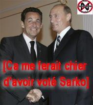 presse Russe mange Sarkozy, c'est Vladi Putin (dit Poutine) regale..