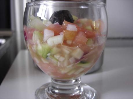 Salade cruditée en verrine Salade cruditée en verrine