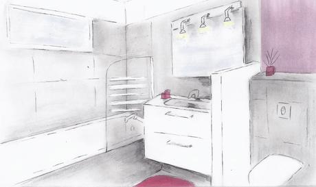 Conseil du coach : un bureau et une salle de bain croquis conseil coach salle de bain