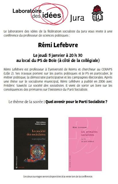 Rémi Lefebvre, invité du PS Jura