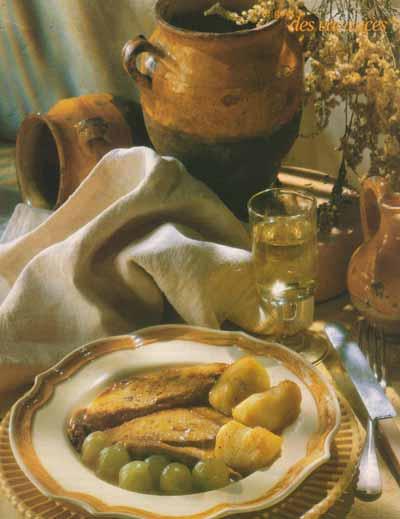 Foie gras aux pommes et aux raisins Foie gras aux pommes et aux raisins