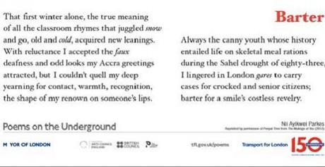 VOYAGE : Les 150 ans du métro londonien barter_nii_ayikwei_parkes_poems_on_the_underground_2013