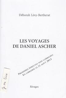 Les voyages de Daniel Ascher - Déborah Lévy-Bertherat ****