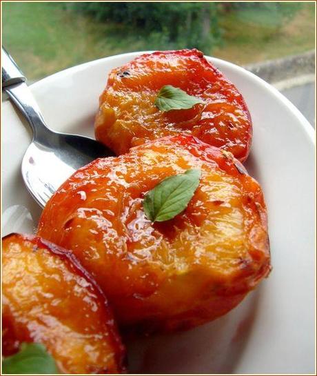 Pêches roties peches roites au four 1