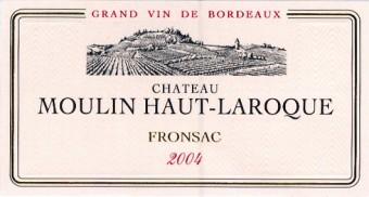 Château Moulin Haut-Laroque - Etiquette Château Moulin Haut Laroque Etiquette 340x182