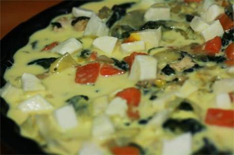 Quiche aux légumes sans pâte {Recette primale} quiche sans pate avant cuisson