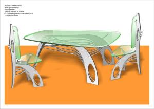 Chaise et table design en verre La Stylique