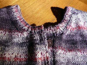 Cardigan pour femme en laine imprimée chinée (taille 42) P1110367