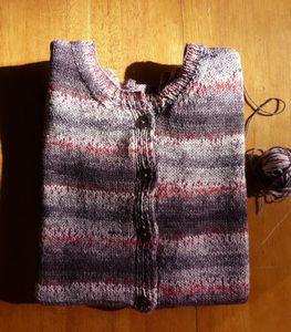 Cardigan pour femme en laine imprimée chinée (taille 42) P1110369