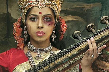 Campagne choc : déesses hindoues, femmes battues