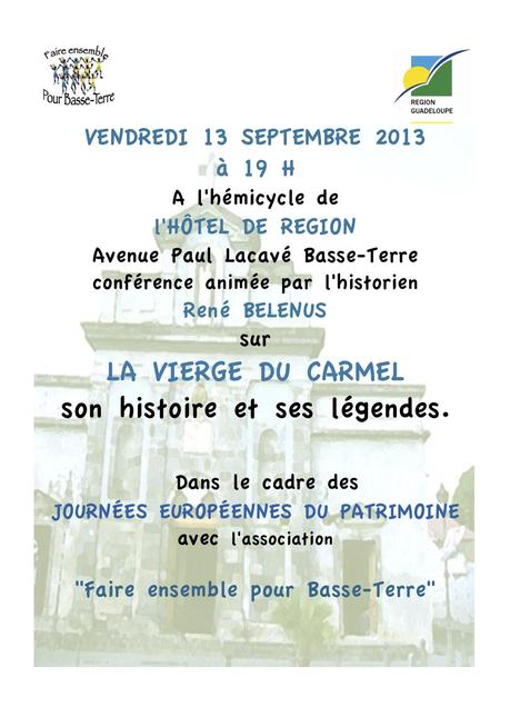 La vierge du Carmel : Conférence de Monsieur rené Bélénus le 13 09 2013 !