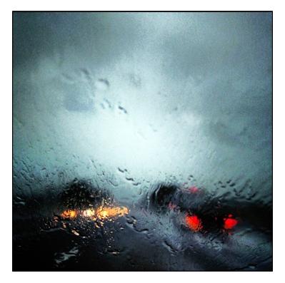Passager sous la pluie Pluie, autoroute, orage