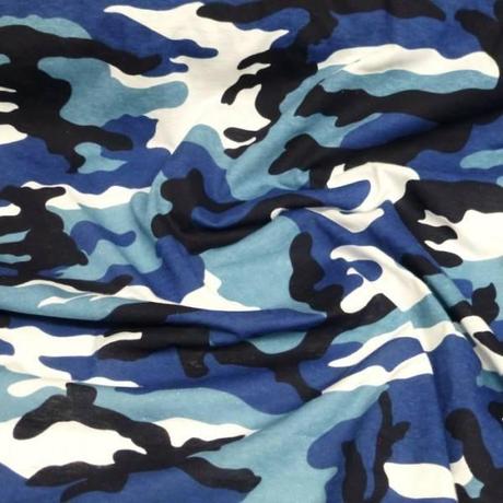 jersey stretch camouflage bleu Tissus = tendances automne/hiver 2013 2014