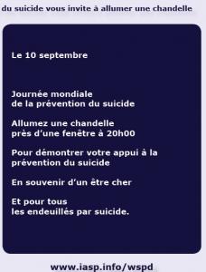 Journée mondiale de prévention du SUICIDE: Stop à la stigmatisation – OMS, IASP