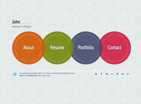 CV : Les 10 plus beaux templates WordPress Circlus - Personal Portfolio &v Card HTML5&CSS3 WP AGDMAG