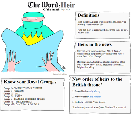 The Word of the Month (JULY 2013) : Heir