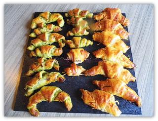 Minis-croissant au pesto et/ou jambon fromage Minis-croissant au pesto et/ou jambon fromage