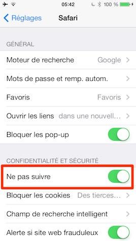 iOS 7 – Safari : les nouvelles fonctionnalités iphone ios 7 safari ne pas suivre iOS 7 Safari : les nouvelles fonctionnalités