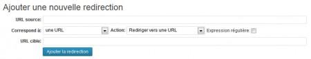 Ajout d'une redirection avec le plugin