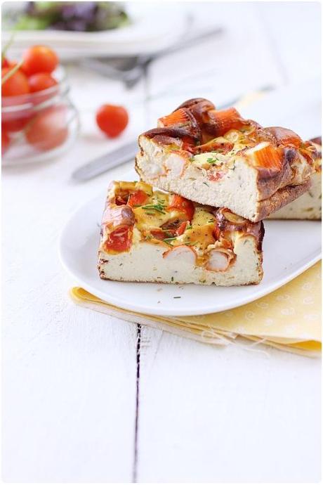 Clafoutis au surimi et tomates cerise Clafoutis au surimi et tomates cerise