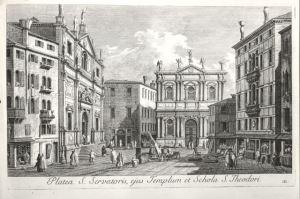 Antonio Visentini Visentini Antonio , Veduta di Venezia con campo S. Salvador - Fondation F. Zeri