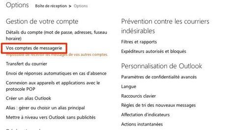 Outlook.com : quelques astuces et fonctionnalités avancées outlook com parametres 1 Outlook.com : quelques astuces et fonctionnalités avancées