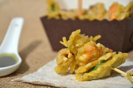 Brochettes de tempura de légumes - Sauce à la spiruline {Battle Food #11} Brochette-tempura-spiruline12.JPG