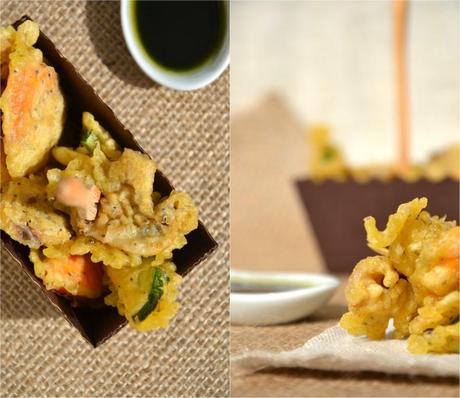 Brochettes de tempura de légumes - Sauce à la spiruline {Battle Food #11} Brochette-tempura-spiruline-Montage1.JPG