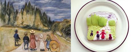14 food art ida frosk Edvard Munch â€“ La FÃ´ret enchantÃ©e food art