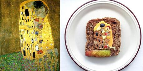 18 LE BAISER (Der Kuss), tableau de Gustav Klimt food art