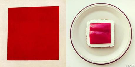 10 ida frosk Kazamir Malevich food art carre rouge