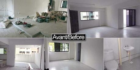 Avant après notre rénovation de condo Singapour Avant le renovation singapour condo