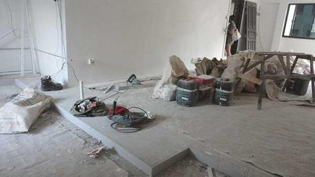 Avant après notre rénovation de condo Singapour living room reno singapore