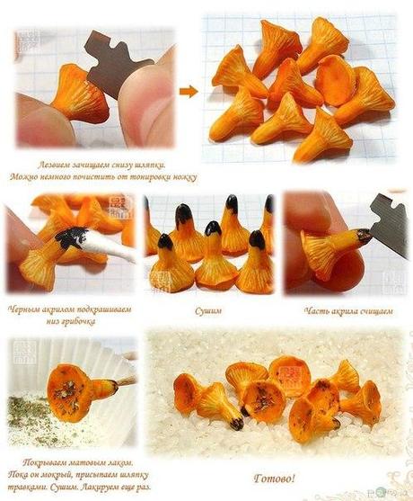 Tuto fimo : Créez des girolles pâte polymère