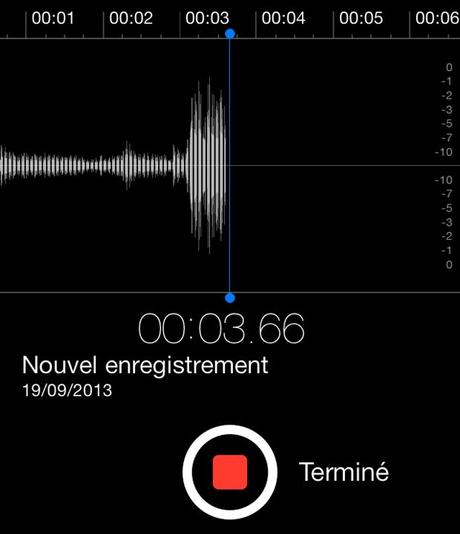 application dictaphone de iOs7