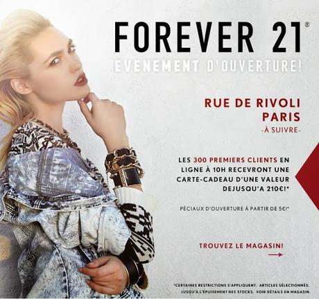 Forever 21 s'installe à Paris le 26 octobre