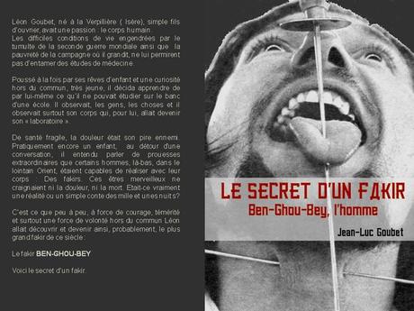 BEN-GHOU-BEY fakir,douleur,endorphine,recherche,esprit,religion,enterré vivant,histoire vraie,larbig,charbonier,meditation,concentration,livre,insolite,extraordinaire,medecine,psychologie,reincarnation,kardec,hibernation,coma,etat altere de conscienc e,kindle,amazon