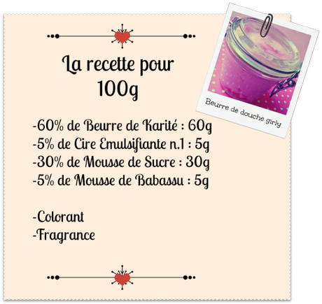 DIY: Beurre de douche girly recette