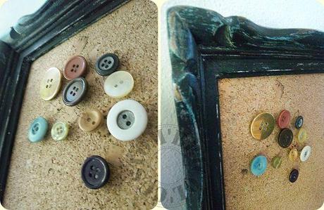 Mon DIY Pinterest Personnel Cadre liège & boutons - détails