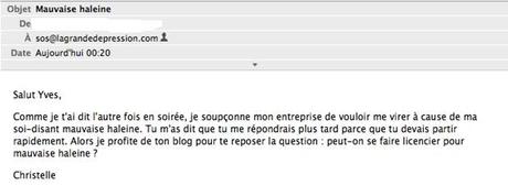 mail Peut-on se faire licencier pour mauvaise haleine ?