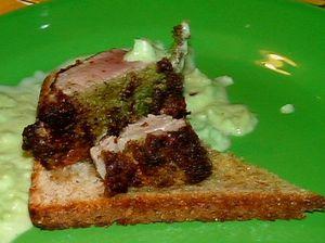 Dîner-dégustation entre amateurs: vins de Bordeaux (3) Filet d'agneau en croute d'herbes et crème d'ail