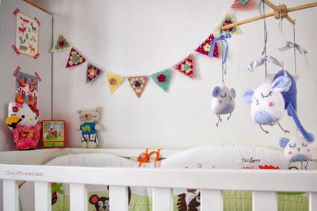 DIY Guirlande triangles granny au crochet pour chambre d'enfant