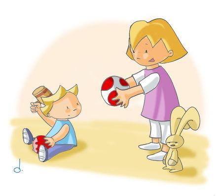 Jeux de ballon 1 : Cha propose à sa soeur Fille_et_ballon