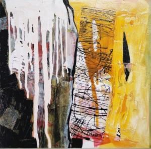 Dominique Bosque expose ses toiles. Matinée fouettée. Mixte sur toile - 100 x 100 - 2009