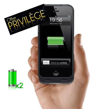 Offre privilège : -50% sur la coque batterie ultraplate pour iPhone 5 et 5S Offre privilège : -50% sur la coque batterie ultraplate pour iPhone 5 et 5S